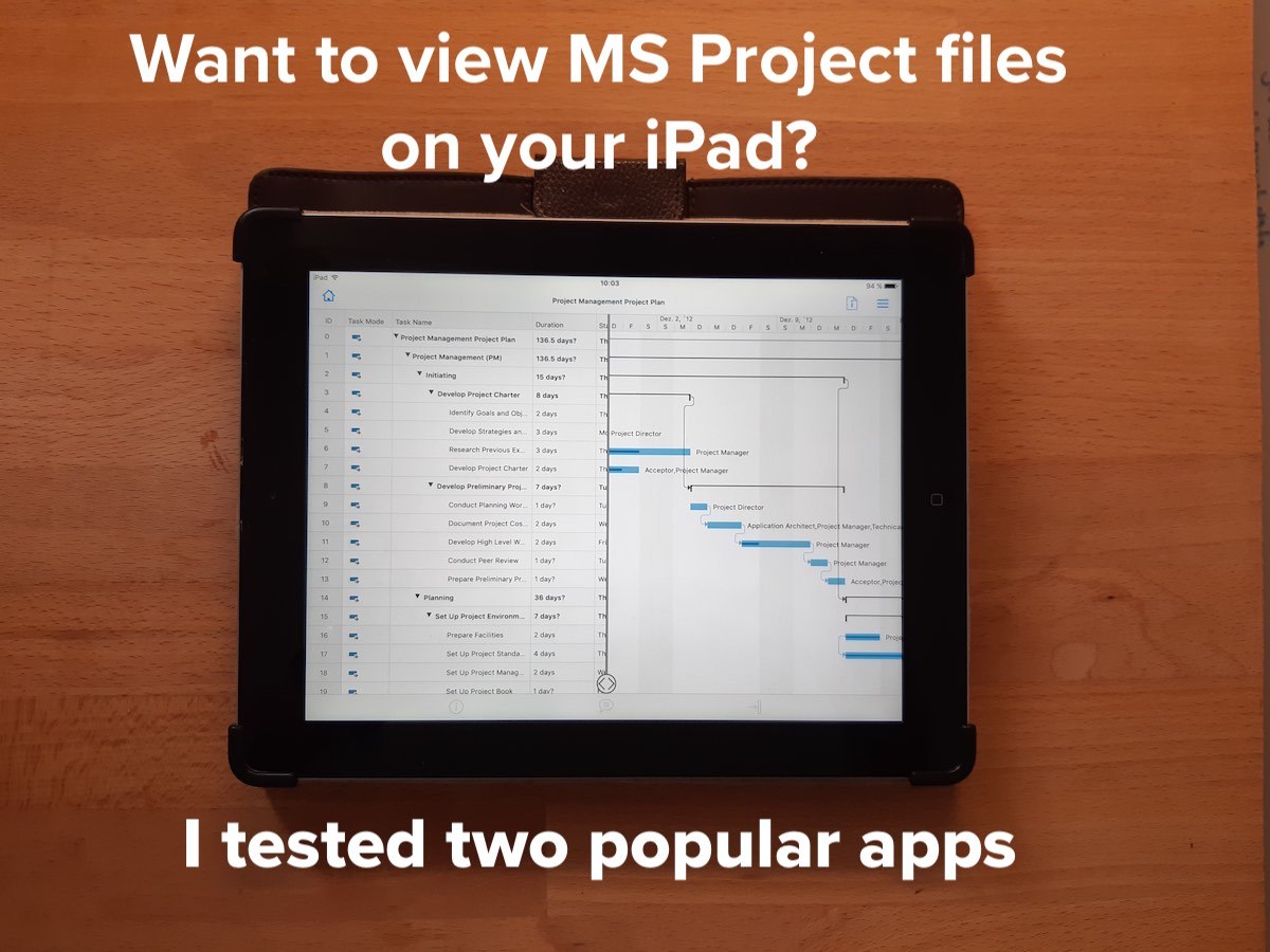 App for viewing MS Project files on iPad