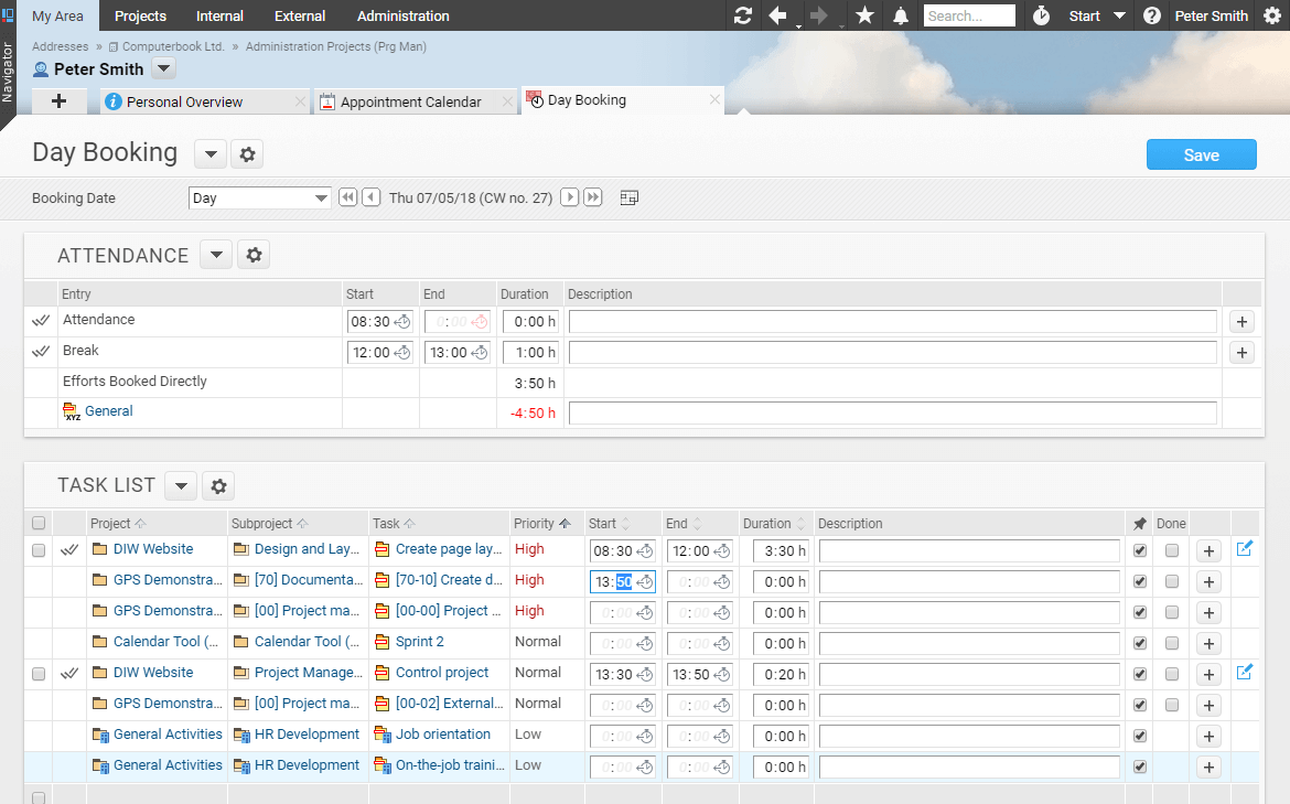Projektron BCS project management software with Lotus Notes integration